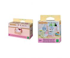 SYLVANIAN FAMILIES - 4462 - Poupées Et Accessoires - Lit de Bébé - Sylvanian & Baby High Chair Families Chaise Haute pour Bébé, 5221, Pas de Variations