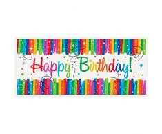 Unique Party - 49567 - Poster dAnniversaire Nœuds Arc-en-Ciel - 1.52 m x 68.5 cm.