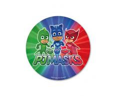 Dekora- Decoration Gateau Anniversaire Pyjamasques Feuille Azyme-20 cm Diametre, 236001