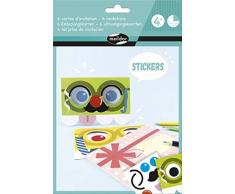 Maildor AF025C - Une pochette créative Cartes dinvitations comprenant 6 cartes dinvitation à personnaliser + 3 planches de stickers