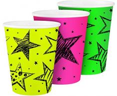 Folat 6 x * Neon-Mug * pour Anniversaire ou fête de CU gobelets