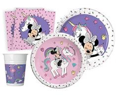 Kit Party Table Disney Minnie Licorne L (24 persone) multicolore