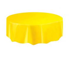 Unique Party - 50023 - Nappe Ronde en Plastique - 2,13 m - Jaune