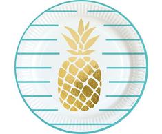 amscan 9903307 Assiette Motif Ananas Multicolore 23 cm