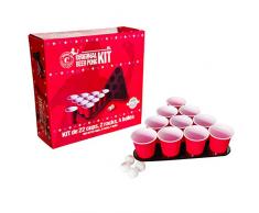 Original Cup - Beer Pong Kit Officiel Qualité Premium - 22 Grands Gobelets Américains - 2 Triangles avec Emplacements - 4 Balles de Beer Pong - Règles Officielles du Beer Pong - Jeu de Soirée - Jeu à Boire
