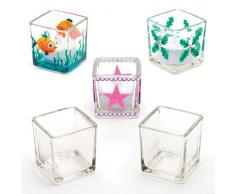 Baker Ross Photophores carrés en Verre (Boîte de 6)