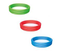 Bestway 51027 Piscine pataugeoire gonflable ronde 3 boudins 183 x 33 cm, 3 couleurs assorties