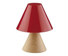 Kahlert Licht 0104525 Lampe de Table avec Pied en Bois Rouge