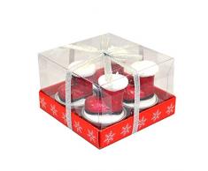Gifts SHATCHI-1288 Coffret de 4 bougies décoratives de Noël Motif bottes de Noël Multicolore