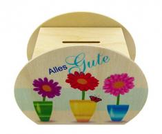 Hess Jouet en Bois 14548 Tirelire en Bois, Bonne Chance, env. 12 cm