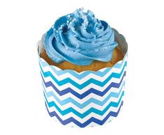 amscan 141401 Bleu Buffet Grand festonné Tasses