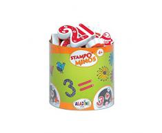 Aladine - Stampo Minos Chiffres - Kit Tampons Enfant - Activités Manuelles Fille et Garçon - Encre Lavable - Jouets et Jeux Créatifs - Boîte de Tampons + Grand Encreur Inclus - Dès 4 ans