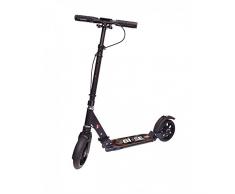 Bibee Brake - Trottinette adulte adolescent grande roue pliable avec béquille suspension et frein à main- Hauteur du guidon ajustable et réflecteur arrière sur garde boue