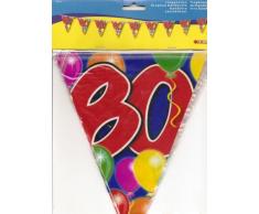 Folat Guirlande de fanions 80. Anniversaire 10 m