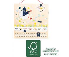 Small Foot- Tableau éducatif Educate en Bois certifié FSC pour sinformer sur Le Temps, Les Jours de la Semaine, Les horaires Jouets, 11625