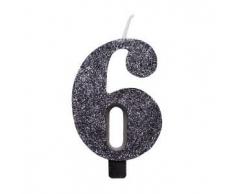 Givi Italia 50856 Bougie à paillettes numéro 6 Multicolore 9,5 cm