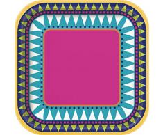 Unique Party 73444 - Assiettes en Carton - 18 cm - Fête à Thème Boho Fiesta - Paquet de 10