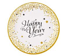 amscan 9902270 8 Assiette Golden Wishes Blanc Diamètre 23 cm