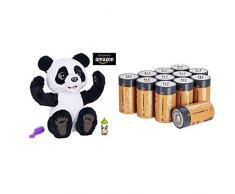 Furreal Friends - Peluche Interactive Cubby - Plum, Le Panda Curieux - Version française & AmazonBasics Lot de 12 Piles alcalines de Type C