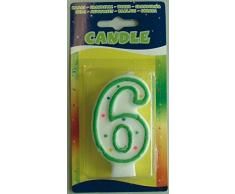 Folat - Bougie Chiffre 6 pour décoration danniversaire