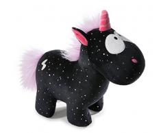 NICI Theodor - Peluche Licorne Carbon Flash - Collection Theodor et ses Amis - Toucher Ultra Doux - Noir et Argent - Taille 22 cm