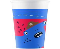 Procos 90244 Lot de 8 Mugs en Carton Rouge/Blanc/Bleu