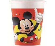 Procos 90878 Disney Mickey Mouse Lot de 8 Mugs en Carton Rouge Blanc