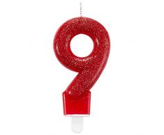 amscan Bougie danniversaire Numéro 9 à Paillettes 9900770 7,6 cm