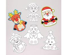 Baker Ross Marionnettes à Doigts de Noël à colorier (Paquet de 24) - Loisirs créatifs et Petits Jouets de Noël pour Enfants
