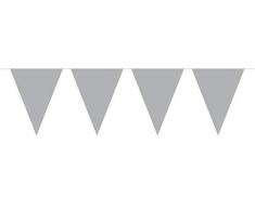 Folat Décoration de fête fanions 6 metres – Argent