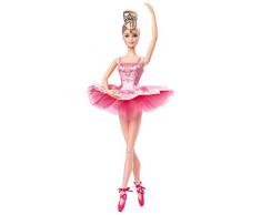 Barbie Signature poupée de collection Danseuse Étoile blonde en tutu rose avec ballerines et diadème, jouet collector, GHT41