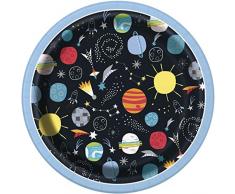 Unique Party- Assiettes en carton, 73264, Gris