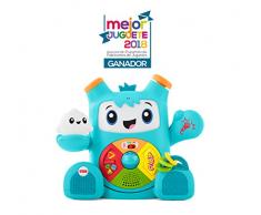 Fisher-Price Mon Ami Rocki robot interactif jouet sons et lumières pour apprendre à bébé les Lettres et les formes, 6 mois et plus, version espagnole, FXD05