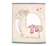 NICI 42253 La Lounge Couverture Polaire Lama Dalia Beige/Marron Taille : env. Dimensions : 125 x 160 cm