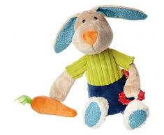 Sigikid - 41982 - Bébé Unisexe - Jeu dEveil Peluche Lapin - 29 cm - Bleu/Vert/Ecru