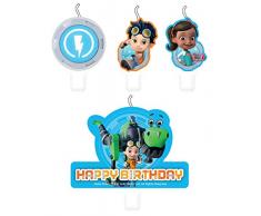 Amscan International 9904164 Amscan Lot de 4 bougies fantaisie Motif rivets rouillés