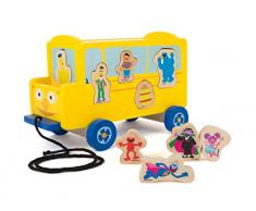 Small Foot- Rue Sesame Bus Bois, 100% FSC-certifié, Tirer pour Enfants à partir d&acute1 an Jouets, 10975, Multicolore