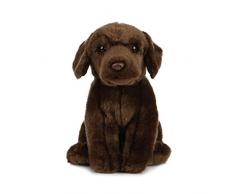 Peluche Living Nature - Chien Labrador en peluche, brun chocolat (20 cm)
