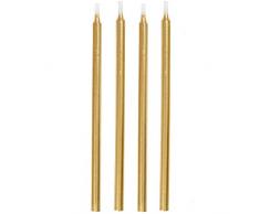 Unique Party 19982 Lot de 12 bougies danniversaire Doré 12,7 cm