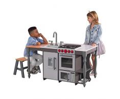 KidKraft 53420 Chef’s Cook N Create Island Cuisine en bois avec sons, lumières et machine à glaçons pour enfant - EZ Kraft Assembly ™