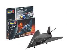 Revell Model Set-F-117 A Nighthawk Stealth Fighter Maquette davion, 63899, Noir