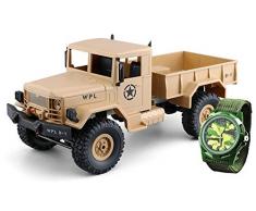 Amewi 22328 U.S. Militaire Truck 4 WD 1 : 16 RTR avec Horloge Enfants, Sable