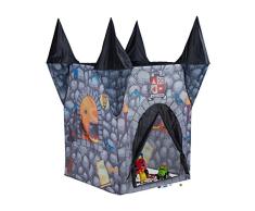 Relaxdays- Haunted Castle Play Tent, Spooky Playhouse for Girls Boys, Age 3 and Up, HxWxD: 132 x 110 x 110 cm, Grey Jeu Enfants Château hanté Filles et garçons Pliable 3 Ans, 10022463, Gris