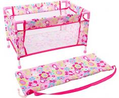 Small Foot 11484 lit de Voyage pour poupées, Facile à Monter et démonter,en Tissu Resistant à la déchirure,à partir de 3 Jouets, Multicolore