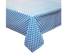 Unique Party - 37193 - Nappe en Plastique - Motif Pétoncles - 2,74 x 1,37 m - Bleu Roi