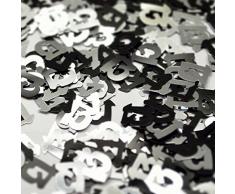 Gifts SHATCHI-187 Décoration de table Happy Birthday Confettis noirs et argentés 14 g-13 ans