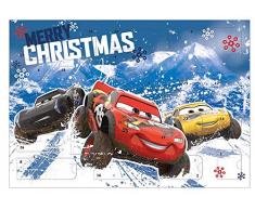 Undercover CAADW8023 Lightning McQueen, Hook, Jackson Storm, Cruz Ramirez, Doc Hudson Calendrier de lAvent pour Enfants avec 24 Surprises Motif Disney Pixar Cars Env. 45 x 32 x 3 cm, Multicolore