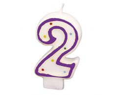 Amscan - 550282 - Bougie Chiffre 2 Pois