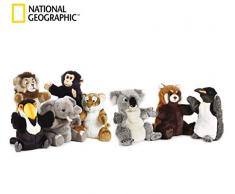 LELLY NATIONAL GEOGRAPHIC Wild Pups main Marionnettes en peluche ,26–28 cm ,multicolores