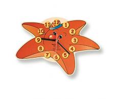 Dida – Horloge Murale en Bois Enfant – étoile de mer – Horloge en Bois pour Chambre denfant